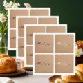Kraft paper thank you sealing stickers for handmade gift packaging, minimalist design. - QP-46 / 60 Pieces/Pack