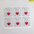 Cute white bear thank you stickers roll for gift wrapping, baking packaging and sealing. - 5X6CM / Colorful