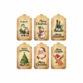 Vintage Christmas gift tags stickers set of 120 pieces with festive holiday designs for candy and biscuit boxes. - Style B / 4*7cm