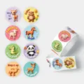 Roll of cute cartoon animal reward stickers for kids and kindergarten teachers 500pcs - CX-236C