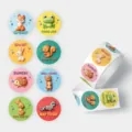 Cute 3d animal reward stickers roll for kids kindergarten teachers motivation praise labels - CX-236E