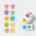 Colorful smiley star stickers roll, cute glossy reward stickers for kids craft and gift packaging. - CX-128A