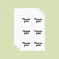 Round thank you sealing stickers for gift packaging, simple black and white design, 120 pcs. - White