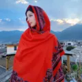 Bohemian ethnic style red shawl for women, summer travel sunscreen headscarf lightweight. - 330