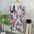 Floral print beach kimono cover-up, elegant resort wear shawl, lightweight summer cardigan. - 14