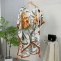 Women floral kimono beach cover up shawl elegant summer bohemian cardigan loose vacation top - 28