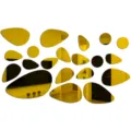 3D golden pebble mirror wall stickers detail shot, showing unique acrylic wall decor reflections. - Gold