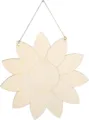 Girasol de madera en blanco rodaja de madera DIY detalle primer plano decoración colgante. - Amuleto de Girasol