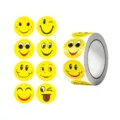 Colorful smiley face reward stickers roll, cute cartoon round sealing stickers for gift boxes. - 500 Stickers/Roll / CX-62D