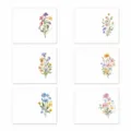 Vintage wildflower greeting cards set, watercolor floral folded cards for festival and thank you messages. - Floral Greeting Cards (6 Styles Assorted with Envelopes)