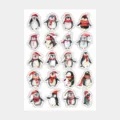 Pegatinas de pingüino de Navidad en acuarela etiquetas decorativas festivas bonitas para regalos. - Modelo CX-241B