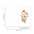Vintage floral greeting card with watercolor wildflowers, blank message card, size 19x15cm. - Single Floral Greeting Card Style A