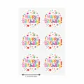 1.5 inch Happy Birthday stickers, colorful round gift wrapping labels for party. - CX-150 / 6 Pcs/Set