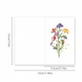 Watercolor wildflower folded greeting card detail showing floral illustration and card dimensions. - Single Floral Greeting Card Style C