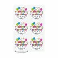 Birthday party decoration stickers round label 1.5 inch colorful balloons stars design pack. - CX-151 / 6 Pcs/Set