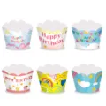Geburtstag Muffinförmchen Set, Papier Cupcake Wrapper für Party Dekoration und Kuchen Deko. - Kuchenumrandung Typ A / 6 Stück/Packung