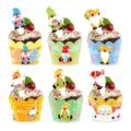 Ostern Cupcake Wrapper und Topper Set, Wichtel Design mit fröhlichen Oster Motiven Party Dekor. - Zwerg Stil C