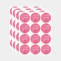 Round gender reveal stickers set featuring pink team girl design, perfect for baby shower. - 120 Pieces/Pack / Pink