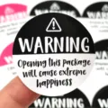 Waterproof black pink warning sticker packaging sealing label for gift box decoration 120pcs - Black