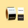 Roll of thank you sticker labels art paper for bakery and handmade packaging decor. - Black And White Thank You Style (CX-100)