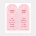 Pink plaid heart thank you sealing stickers for packaging, baking, and handmade gift boxes. - Type A Pink