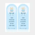 Detailed close-up view of cute blue bear rectangular sealing stickers for gift packaging. - Style C Light Blue