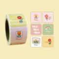 Cute floral sticker roll and labels set for baking packaging, gift sealing and handmade crafts. - Rainbow Flower Style (CX-97)