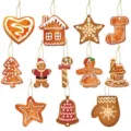 Weihnachten lebkuchen hängeornamente set, süße aquarell baum party deko artikel. - Weihnachts-Lebkuchenmann-Hänger - 12er-Set