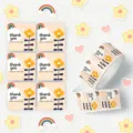Cute square thank you stickers roll for gift sealing, scrapbooking, and party decoration. - Rainbow Heart (CX-277F)