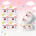 Thank You Square Cute Ice Cream Sealing Stickers Roll for Packaging and Journal Decoration - Ice Cream Fruit (CX-277G)