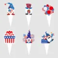 4. Juli Zwerg Kuchen Topper Unabhängigkeitstag Party Cupcake Picks Patriotische Dekorationen - Cake-Topper zum Unabhängigkeitstag Stil B / 6 Stück/Packung