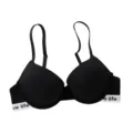 Comfortable black seamless push-up bra for women, featuring a stylish elastic band. - 70B / Black