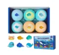 OceAura badballen set met zeedieren, 6 stuks kleurrijke bruisballen met verrassing speelgoed voor kids - Set van 6 stuks
