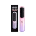 Wireless portable straight hair comb with multi-level temperature control for styling. - Gradient