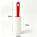 Lint roller with durable red plastic handle and tearable white sticky paper for pet hair. - Handle + 1 Refill (40 Sheets) / Red