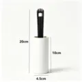 Rouleau anti-poussière portable avec étui blanc et poignée noire pour poils d'animaux. - Poignée + 1 Rechange (40 Feuilles) / Noir
