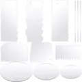 Set de racloirs à gâteau et disques en acrylique transparent, 12 pcs pour glaçage et décoration. - Ensemble de 12 racloirs à gâteau