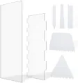 7-piece acrylic cake scraper and comb set, clear and white baking tools for DIY icing. - 7 Pieces / White/Clear