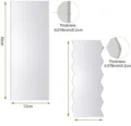 Transparent acrylic cake scraper dimension detail view showing height width and thickness specifications. - Two-Piece Set