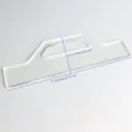 Detalle de plantilla de mango de tabla de cortar de acrilico transparente con medidas exactas. - Número 2