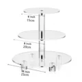 soporte para pasteles redondo de acrilico transparente de 3 niveles para fiesta boda 15cm - 3 Niveles con Soporte