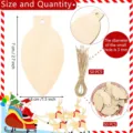 50pcs unfinished wooden light bulb shaped slices with jute rope for DIY Christmas crafts - 50-Piece Set