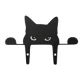 Black cat fence peeker outdoor garden decoration metal hanging silhouette statue decor - Big Cat Insert Style / Black