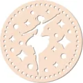 Detalle de fondo de cesta de madera con silueta de bailarina y agujeros de costura. - Estilo Niña Bailarina(LT066-1) / 2 Piezas