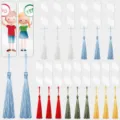 15 pcs marque-pages en acrylique transparent vierge avec glands colorés pour DIY - Lot de 15