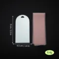 Etiqueta acrílica de arco en blanco con cinta rosa, tarjeta de sitio y marcapáginas. - Modelo A + cinta (agujero abajo) / Blanco