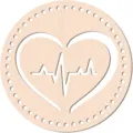 Base de cesta de madera redondo corazón ECG diseño fondo de ganchillo bricolaje 2pcs - Estilo Corazón y ECG(LT066-3) / 2 Piezas
