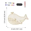 Kit de peinture en bois baleine DIY avec pinceaux et gouaches, idéal pour loisirs créatifs. - Style H Ensemble
