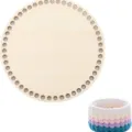 Fond de panier en bois rond base de crochetage DIY pour sacs faits main et paniers de rangement - Style LT01401 (2 Pièces)