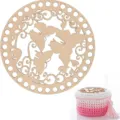 Fond de panier en bois DIY avec motif de papillon creux pour creation de sac au crochet. - Style LT01403 (2 Pièces)
